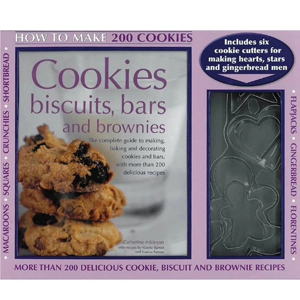 NWT Cookie Cutter Set + Recipe Book Baking Kit DIY Hearts Stars Gingerbread Man